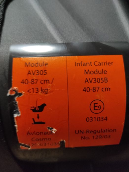 Avionat cosmo Fotelik-nosidelko