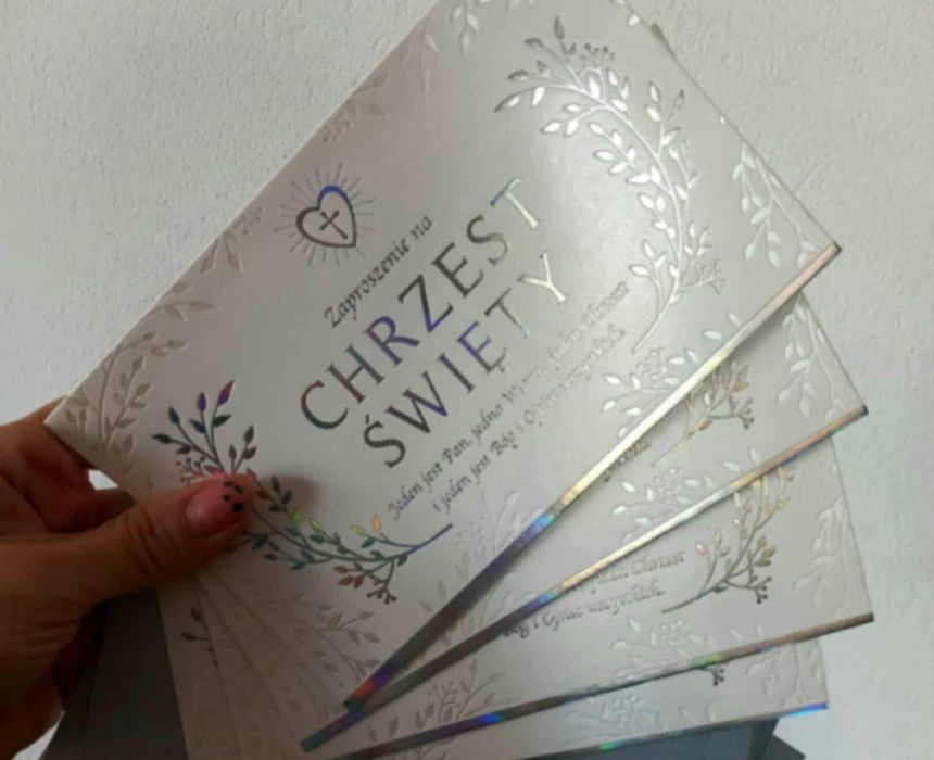 Zaproszenia na Chrzest komplet Nowe
