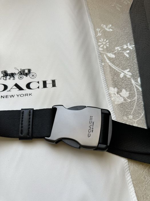 Сумка бананка Coach коуч коач месенжер шкіряний через плече