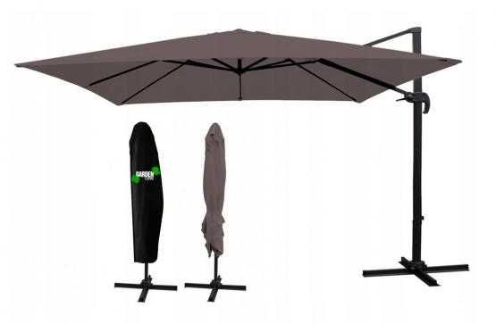 Parasol ogrodowy brązowy 360 stopni Mini Roma 250x250 cm + pokrowiec