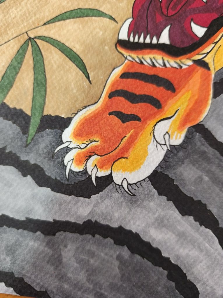 Ilustração Tigre tradicional japonês