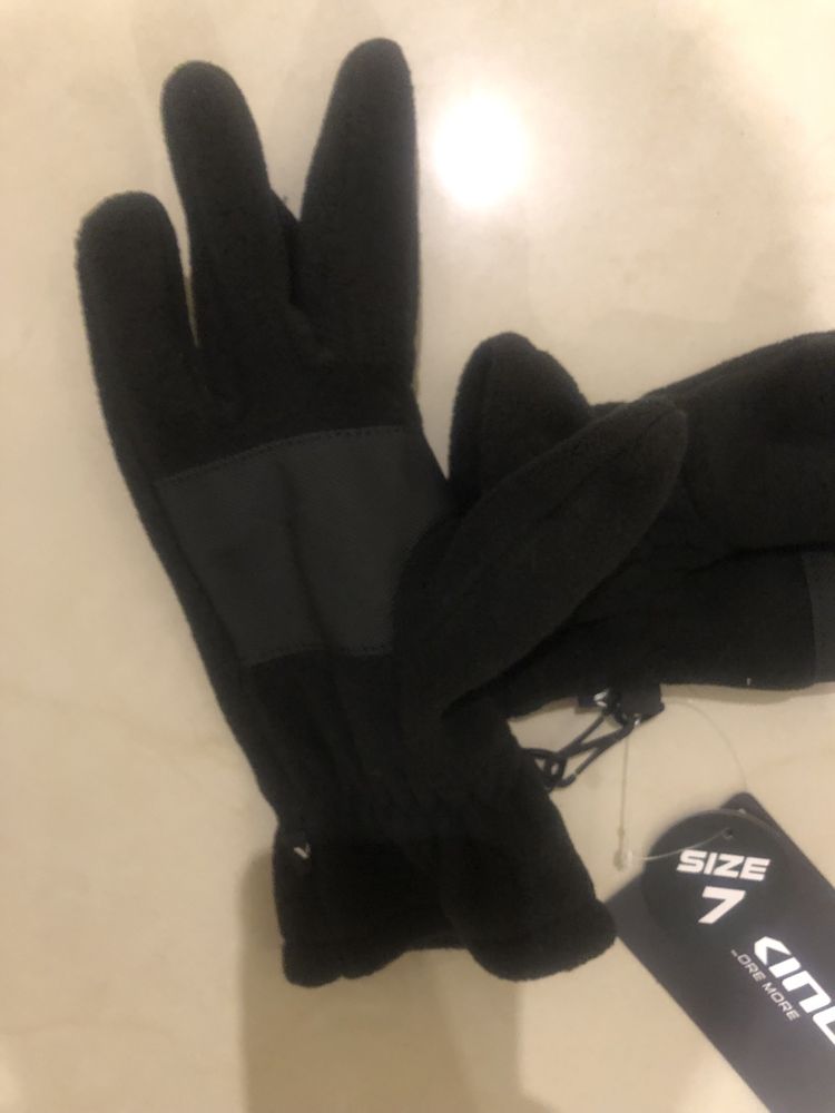 Rękawiczki welurowe czarne - nowe