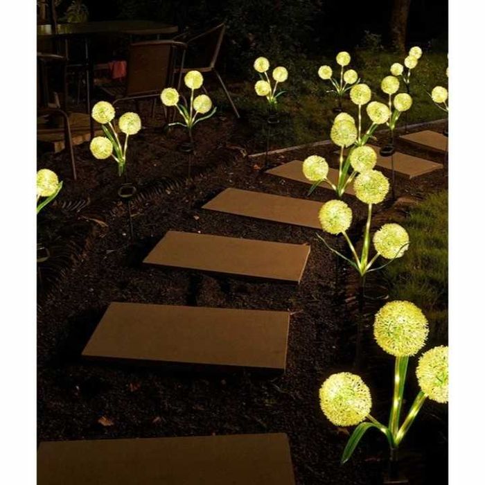 LAMPA Lampka Solarna LED Wbijana KWIAT CZOSNKU Ozdoba Do Ogrodu 2 szt.