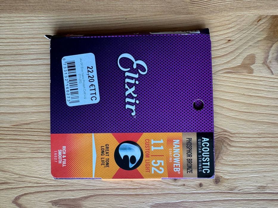 Струни Elixir Nanoweb Phosphor Bronze Custom Light 11-52