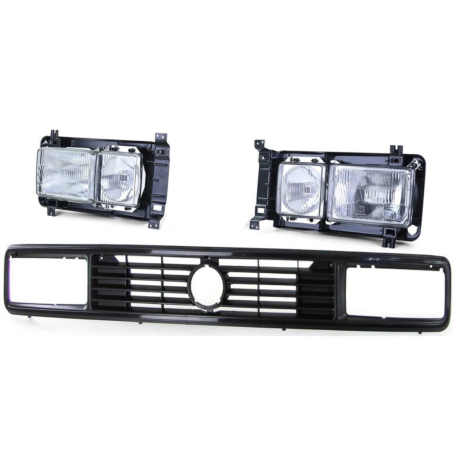 Par de faróis quadrados com grelha para VW T3 de 1979 a 1992