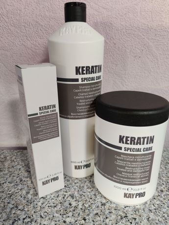 Крутой уход для волос KayPro Кератин 1л Италия маска+шампунь+сыроватка