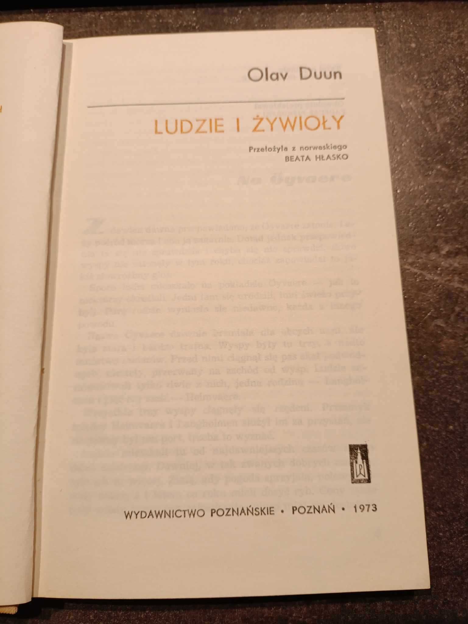 Ludzie i żywioły - Olav Duun