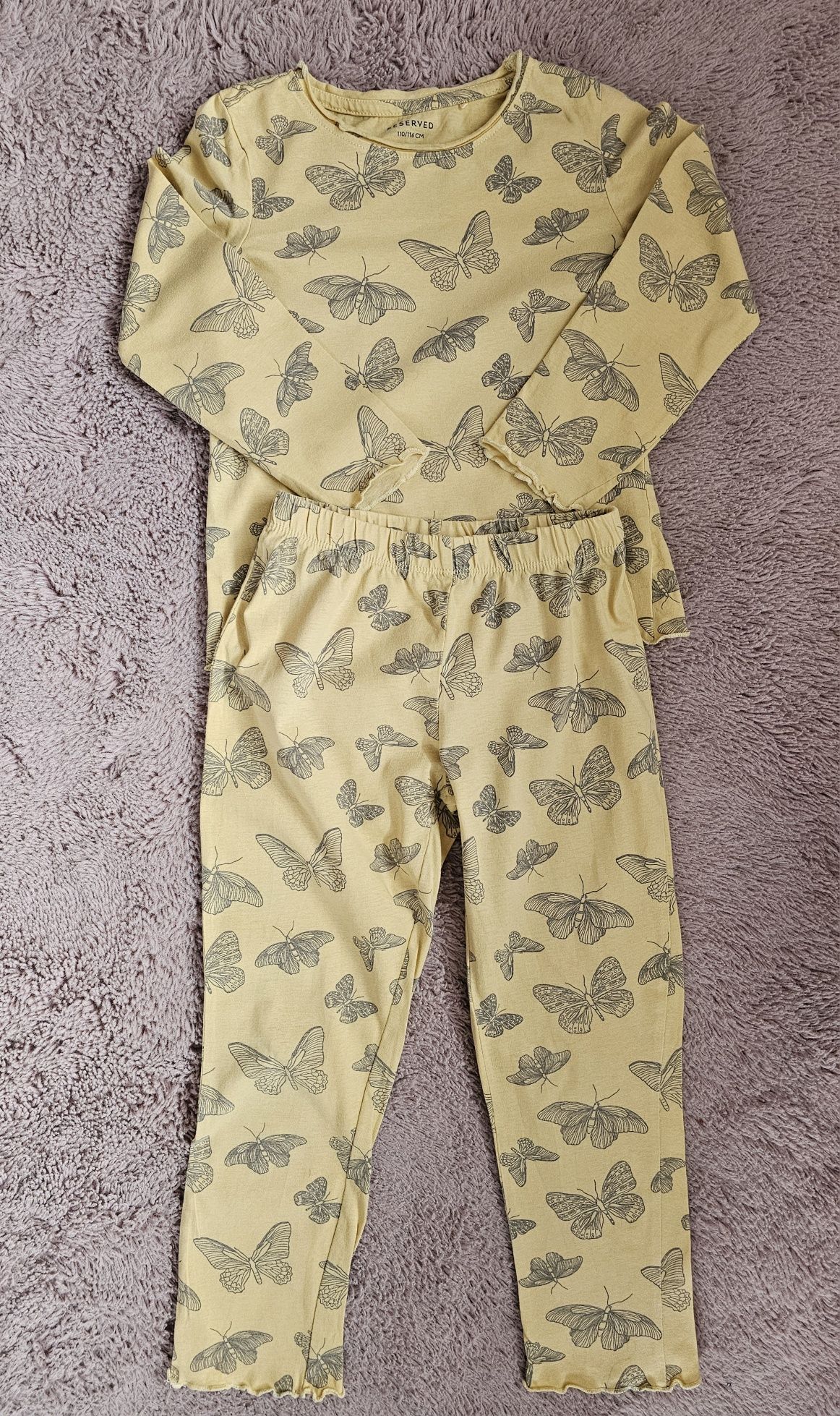 Reserved piżamka piżama w motyle 110 116