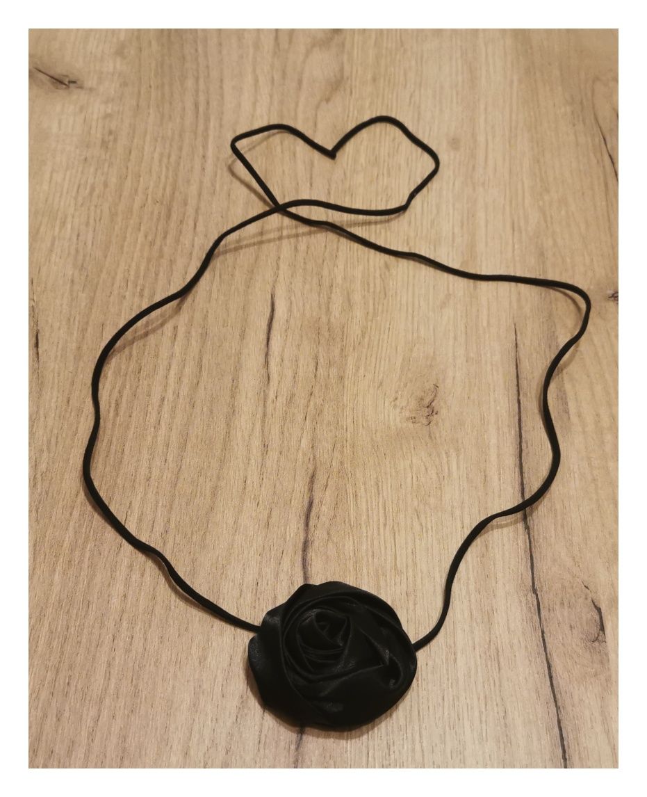 Czarny choker na szyję (dł. 100cm)   #róża #coquette #kobiecy