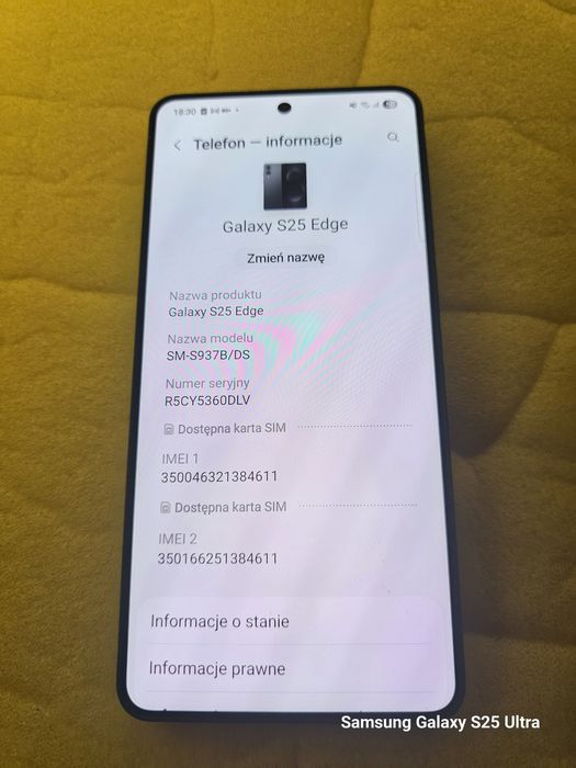 Samsung Galaxy S25 Edge 12+512 GB, nie ma blokada