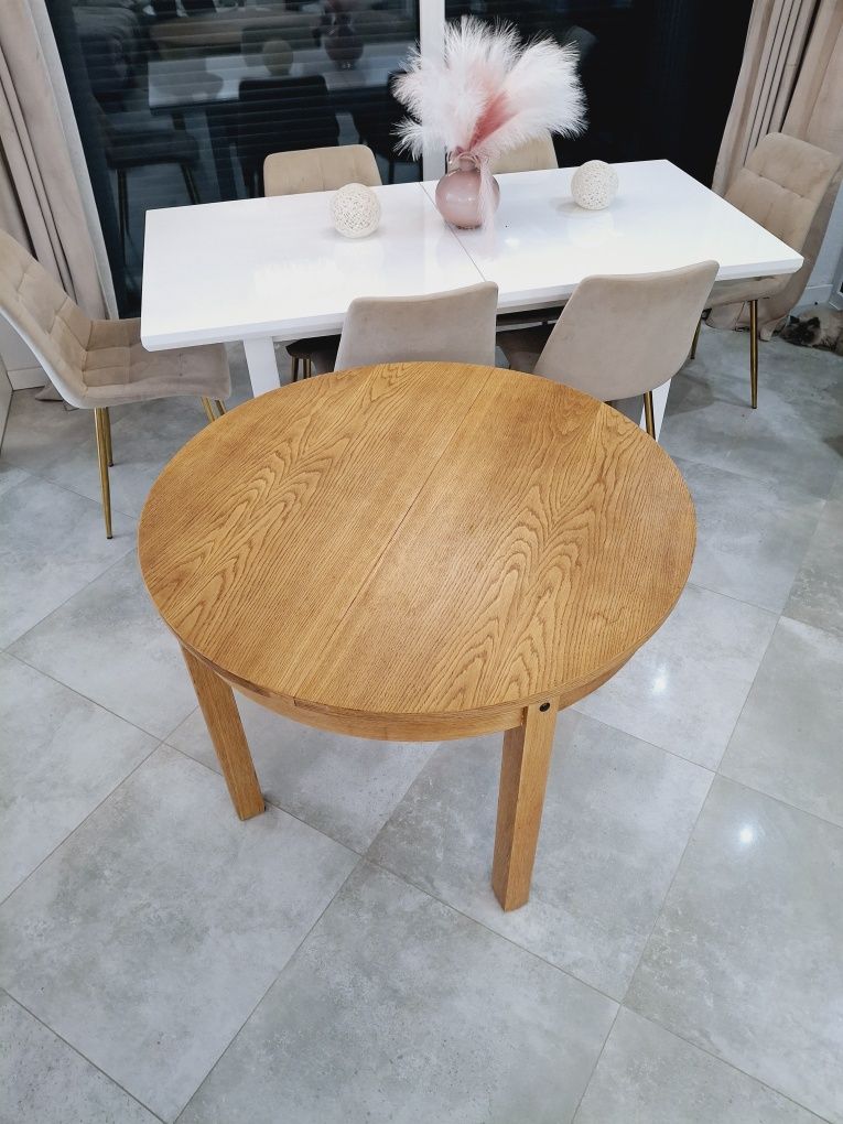 Stół okrągły Rozkładany Design PRL 100 cm