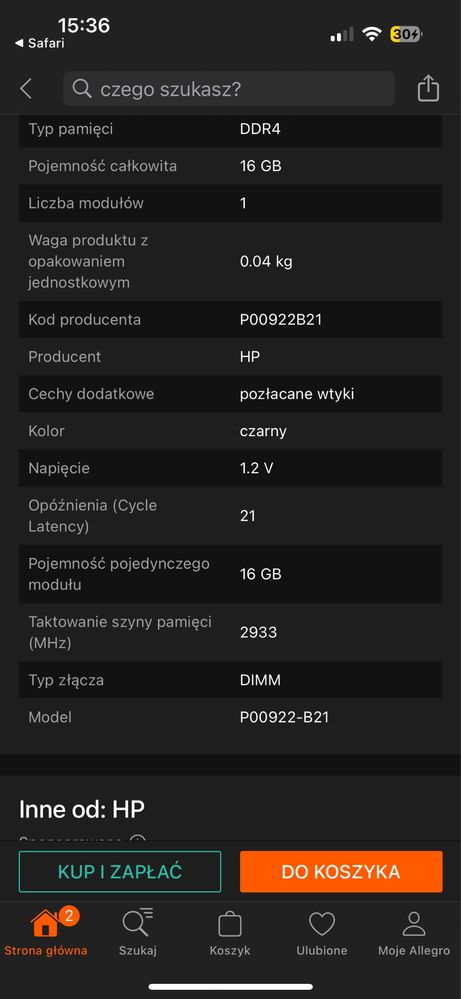 Pamięc 64 gb miesieczne nowe nie uzywane ddr4 3200