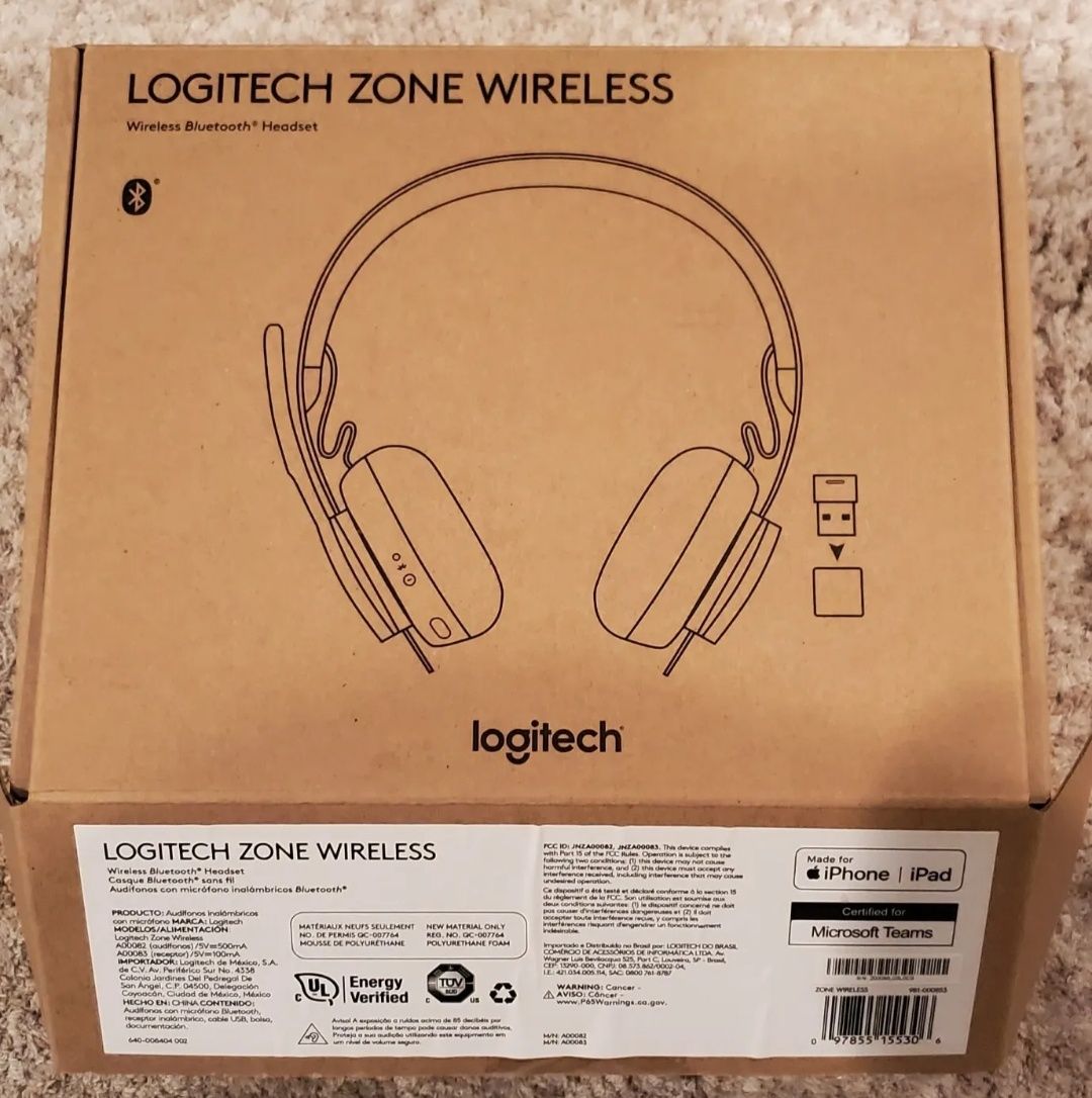 Logitech Zone Wireless навушники безпровідні із мікрофоном нові