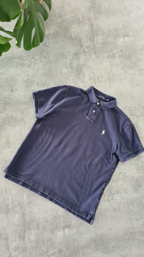 Polówka Koszulka Tee Polo Ralph Lauren. Granatowa. Rozmiar M. Old mone