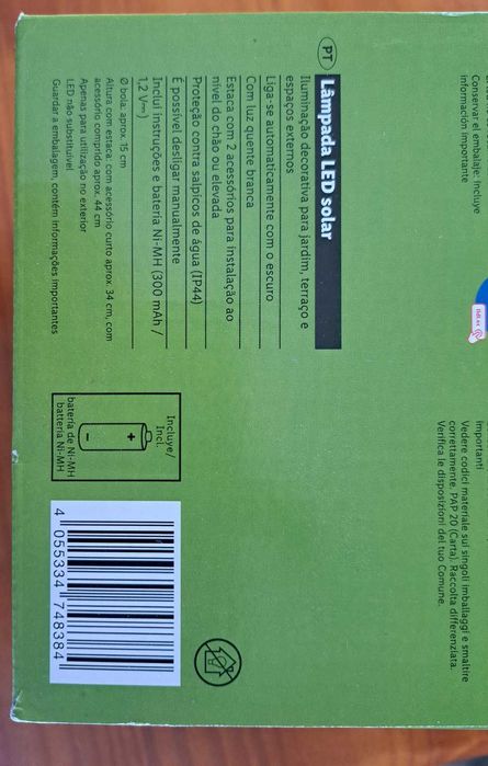 Globo solar, iluminação de jardim