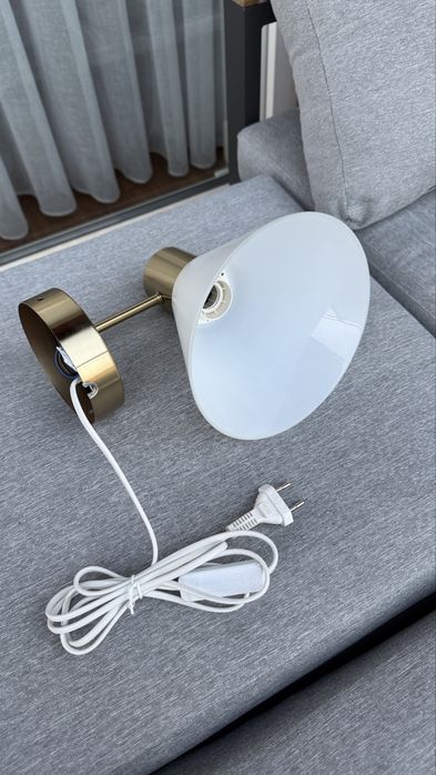 Ikea Flugbo lampa ścienna mosiadz szkło E27 kinkiet