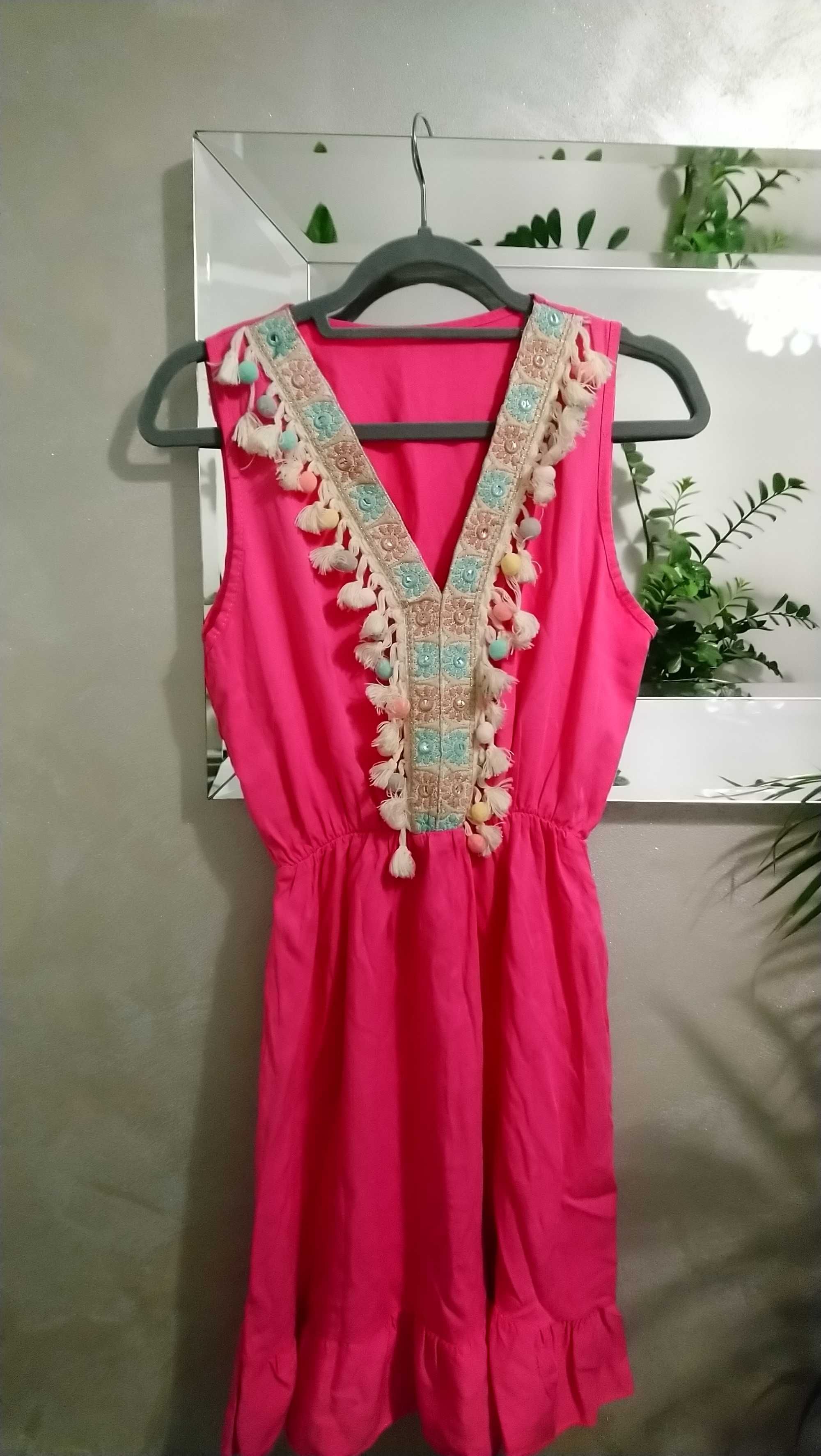 Letnia sukienka made in Italy różowy r.s/m