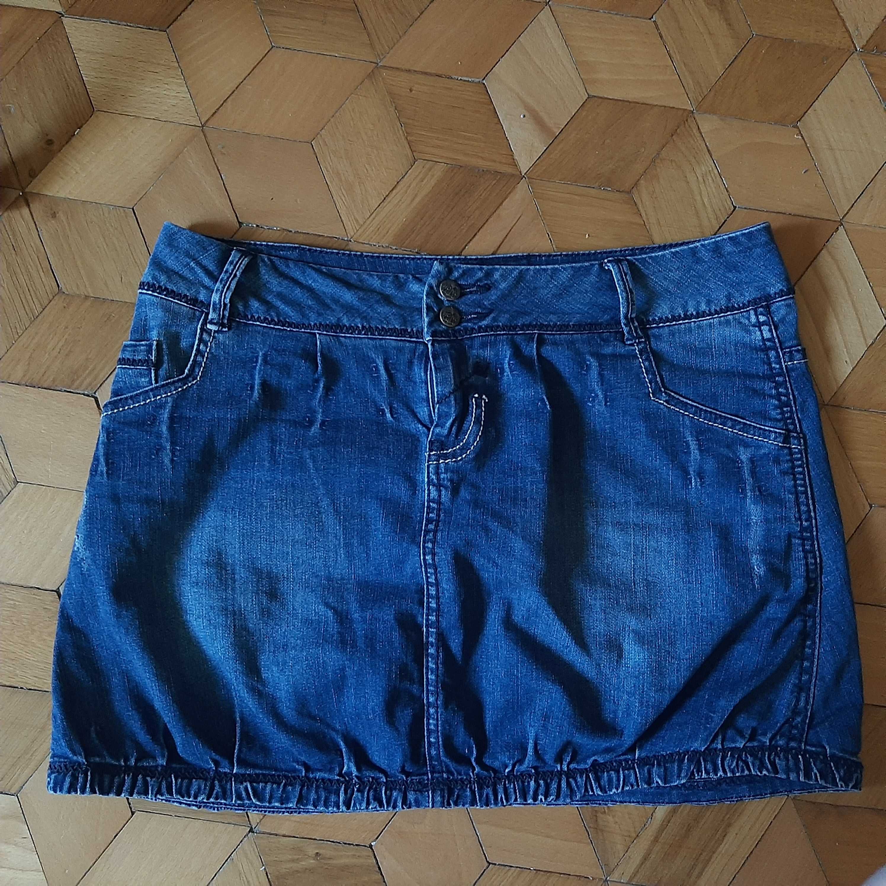 Granatowa ciemno niebieska mini spódnica dżinsowa S/36