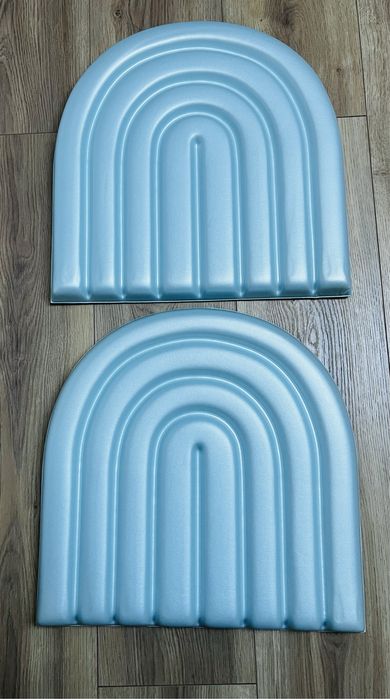 Painel acolchoado oval para parede ou cabeceira - azul