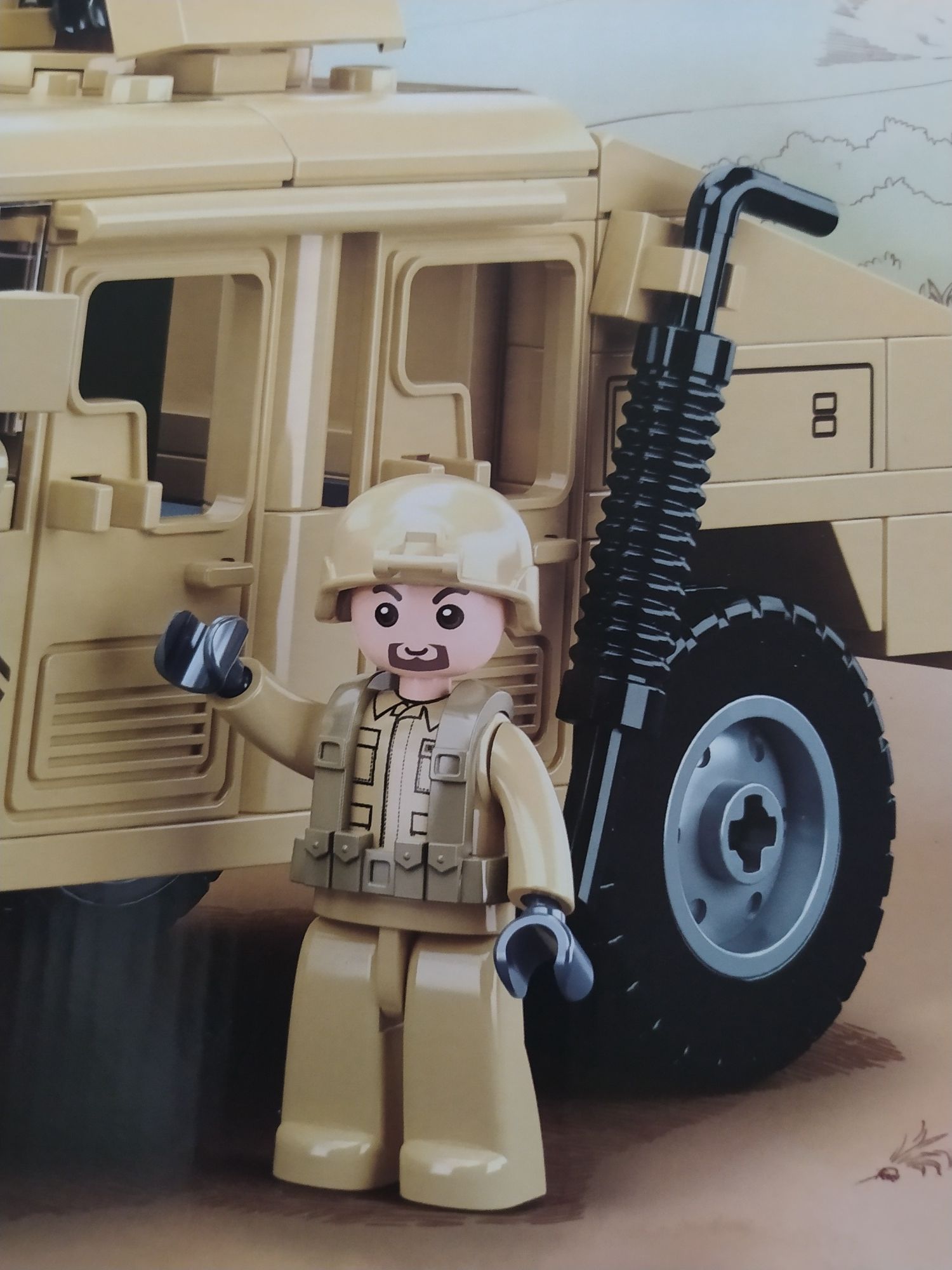 Klocki SLUBAN Modelbricks  pojazd wojskowy 265 El. Gazelo