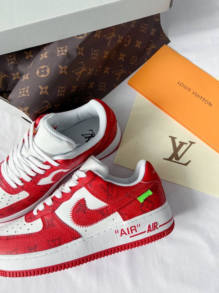 Buty Nike Air Force x Louis Vuitton red