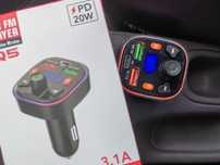 Transmiter samochodowy bluetooth USB Led