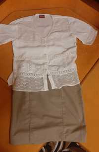 Гарний якісний жіночий комплект  блузка і юбка - льон 44 р.заміри на ф
