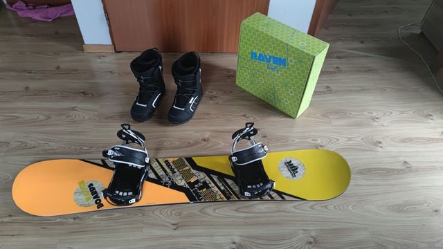 Deska snowboardowa Raven wiązania i buty