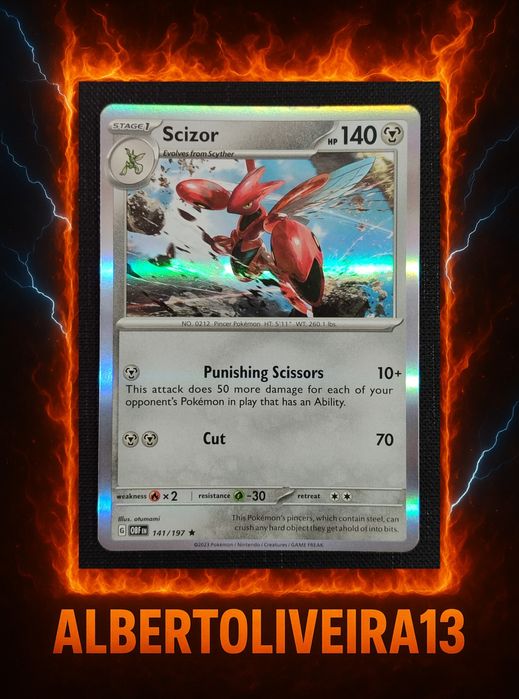 Scizor  Rare Holo 141/197 Obsidian Flames