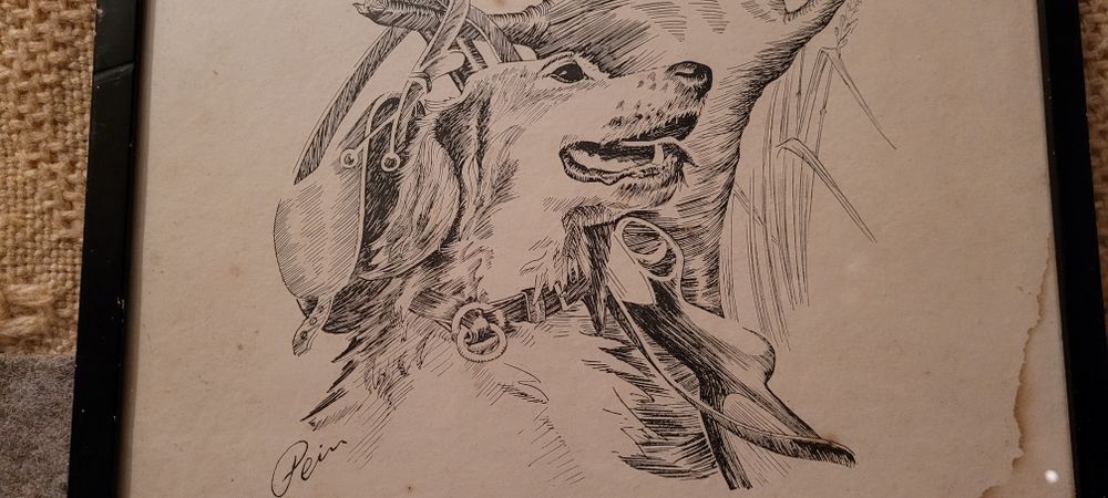 Stary obrazek 29x23 cm.