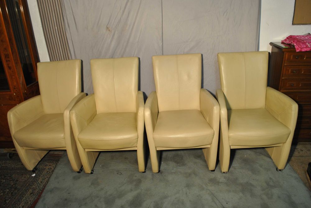 4 Fotele Klubowe  Skórzane Ecri  z Niemiec