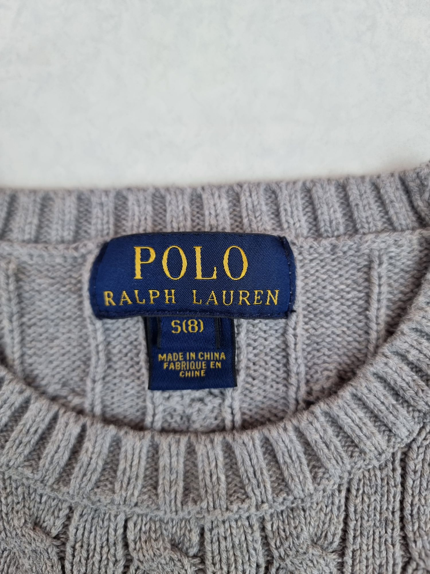 Світер Polo Ralph Lauren 6-8 років сірий котоновий дитячий светр