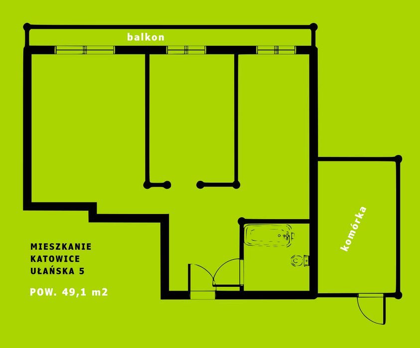 widok na Park Śląski | 2 pokoje | Ułańska 5, Tysiąclecia - Katowice