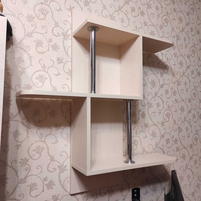 Полка книжная настенная 89х80х19 см Дуб молочный