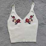 H&M crop top haft prążek