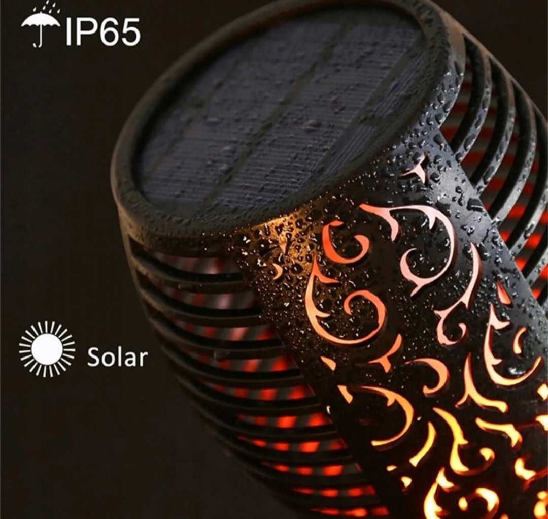 Lampa lampka solarna pochodnia LED 78 cm ogrodowa płomień