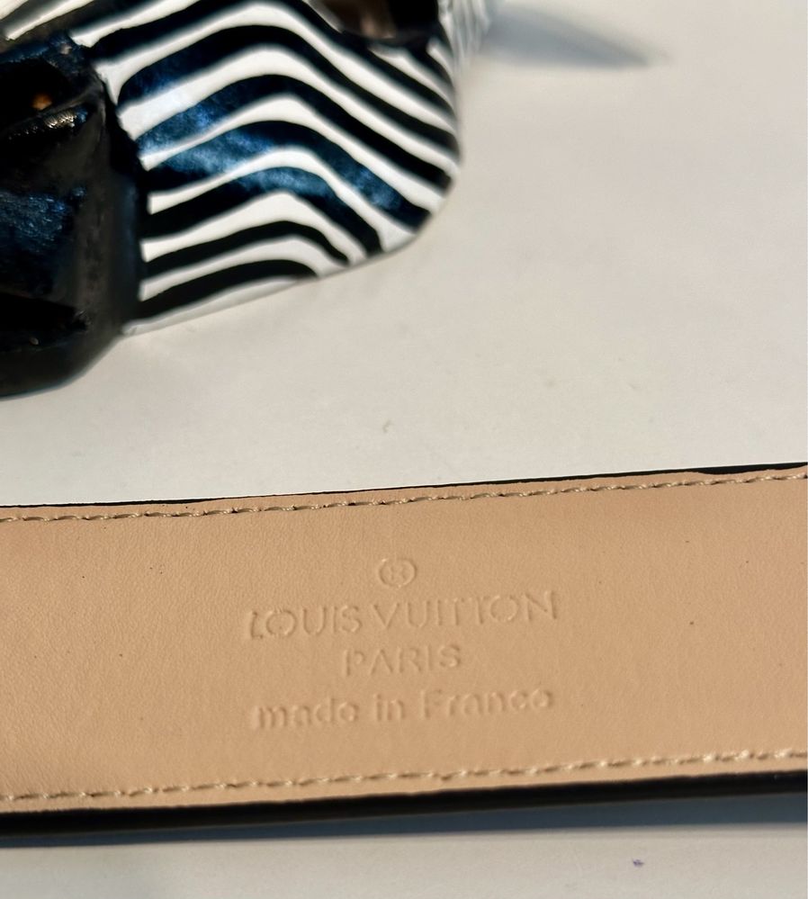 Pasek Luis Vuitton czarny z czarną  klamrą premium
