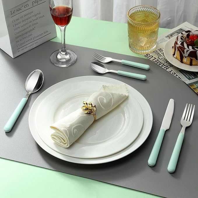 Conjunto de talheres Verdes de 30 peças