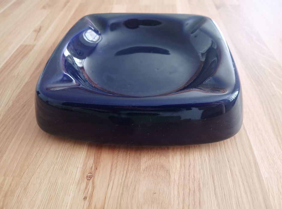 popielnica ceramiczna szkliwiona PRL retro piękna popielniczka made PL