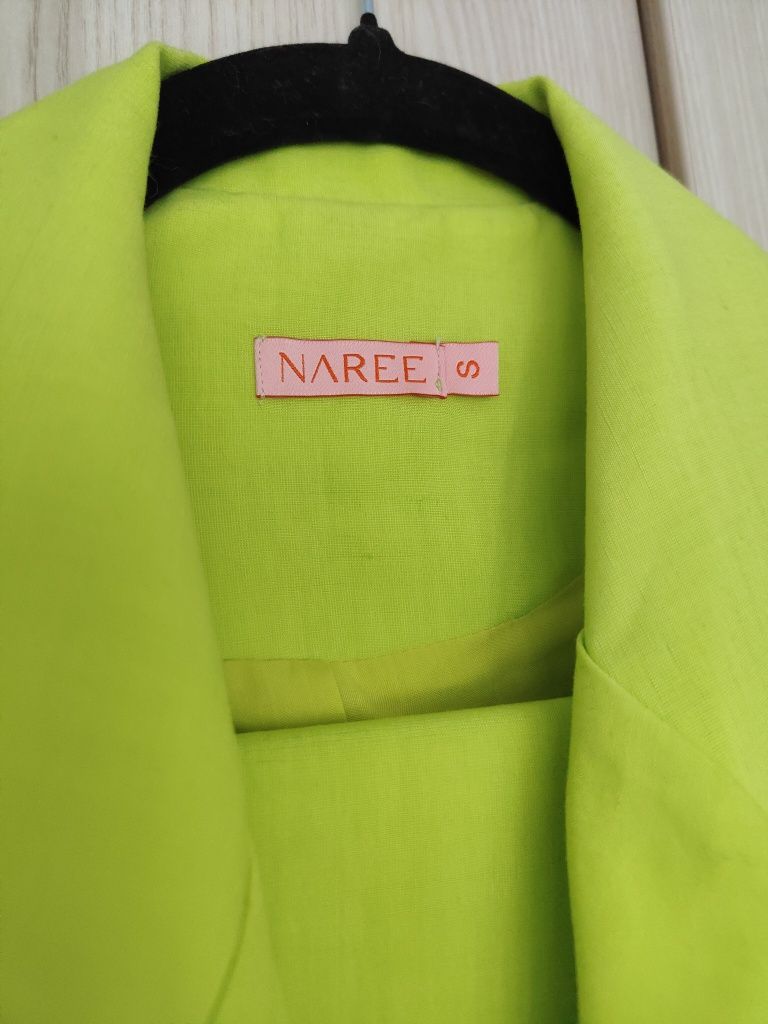Marynarka z wiązaniem, wiskoza, len, Prato Lime, Naree, r.S
