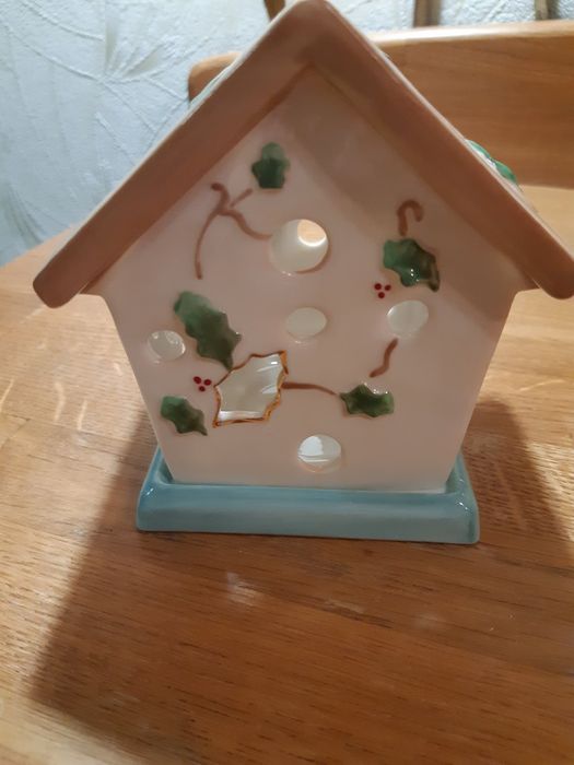 Декоративный подсвечник домик, керамика