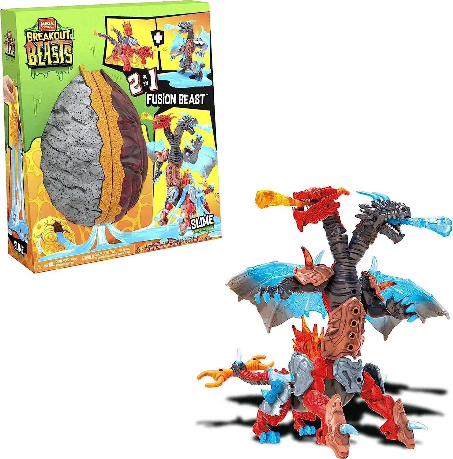 Большое яйцо сюрприз Дракон конструктор Mega Construx Breakout Beasts