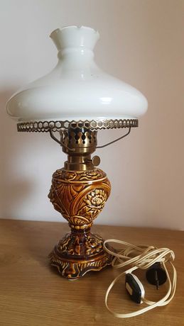 Lampa ceramiczna ( okres PRL '60 , Vintage, stylizowana na naftową )