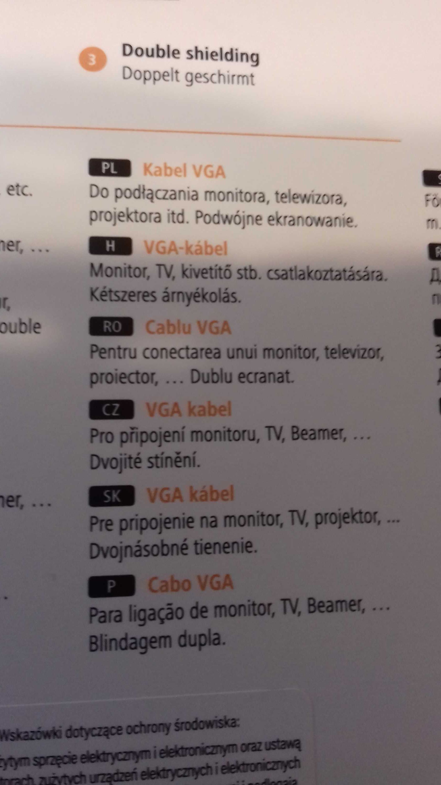 Kabel do monitora VGA D- SUB 1,5m  HAMA  nowy