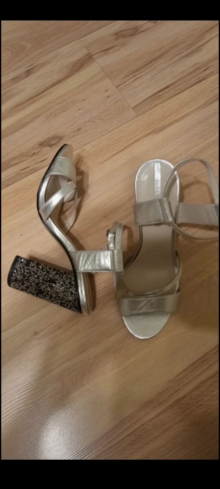 Sandały damskie srebrne Zara Basic rozmiar 38