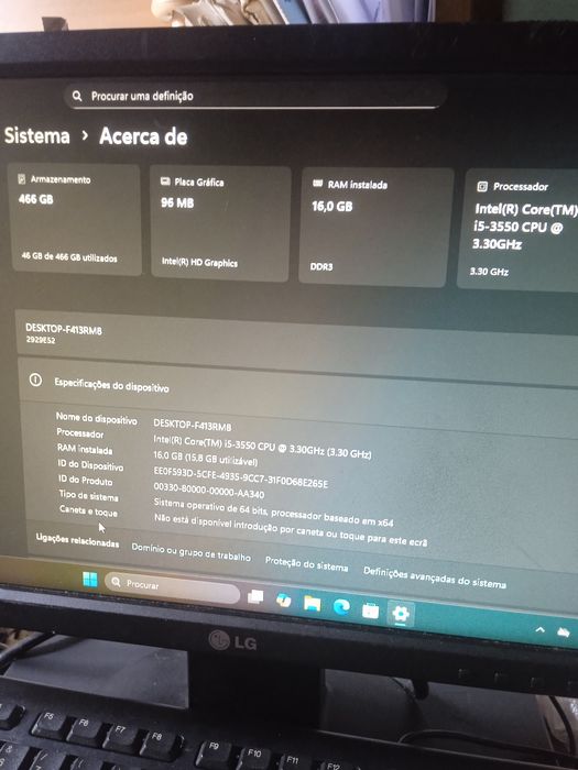 Computador lenovo i5 16 gb RAM Windows 11