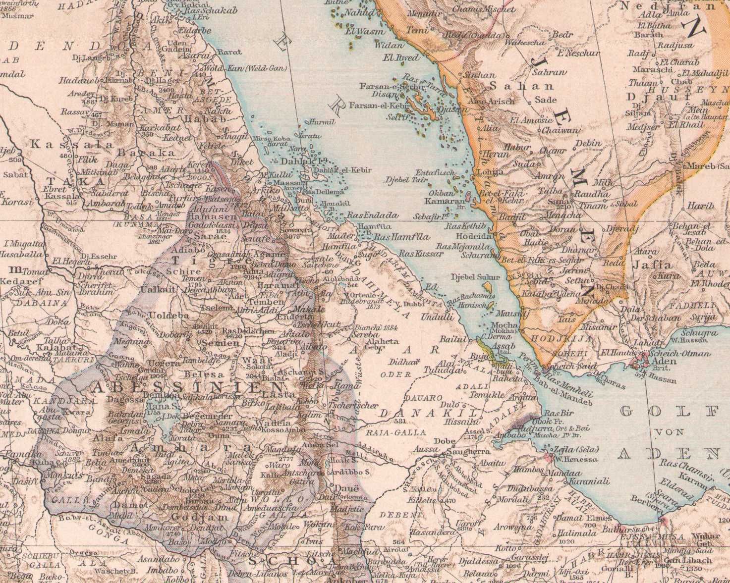 Egipt Sahara Morze Czerwone Nubia Sudan Afryka Pn. 1886 r. autentyk