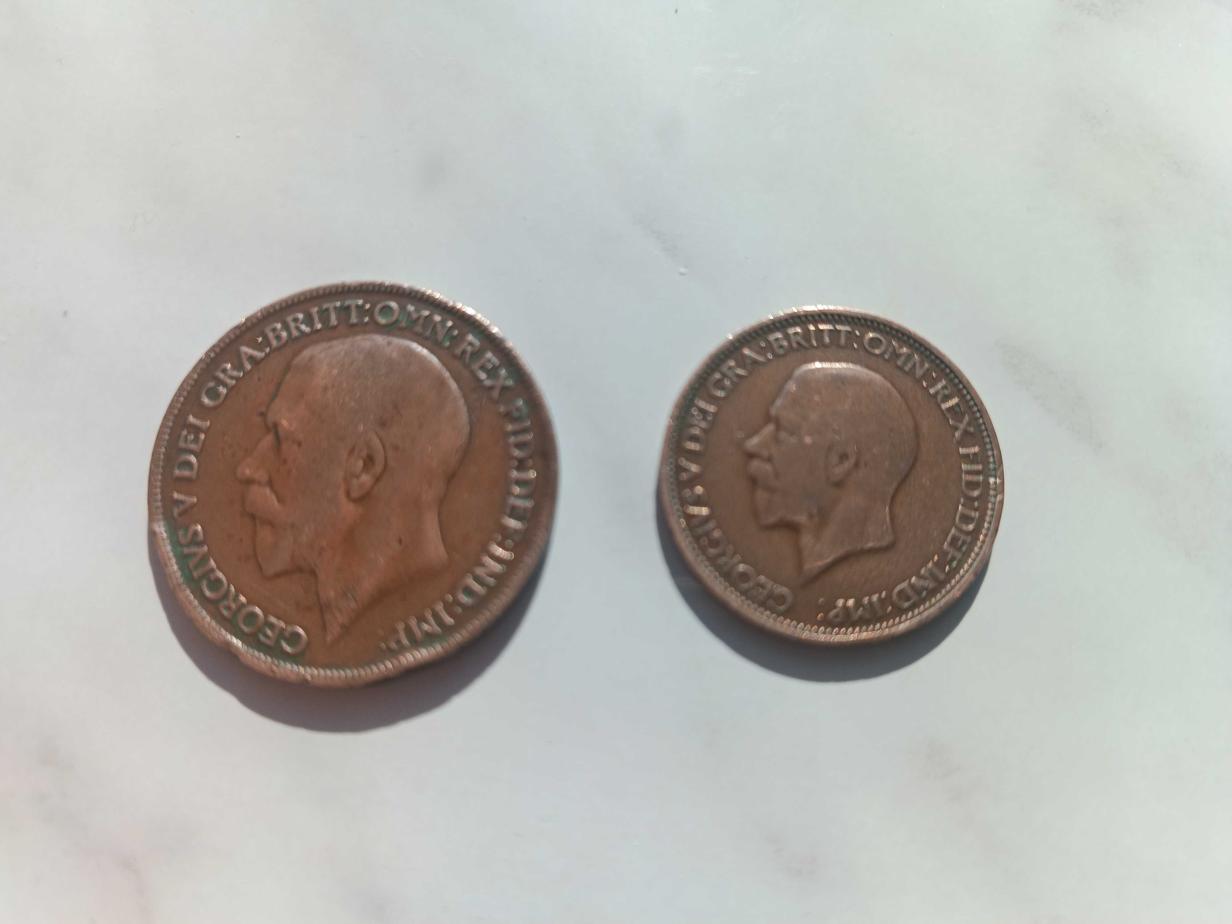 Монеты Пенни 1919 и половина Пенни 1933