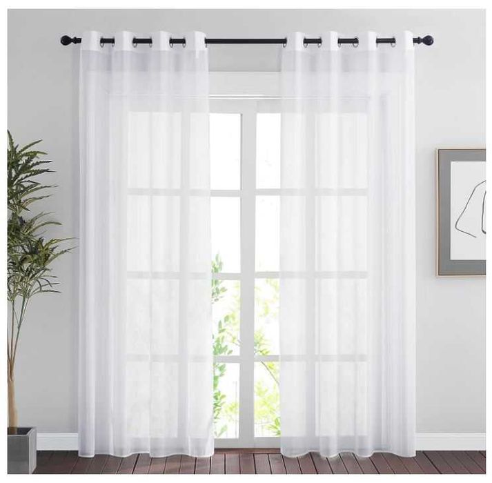 Zestaw 2 zasłon/firanek 200x140 kolor biały