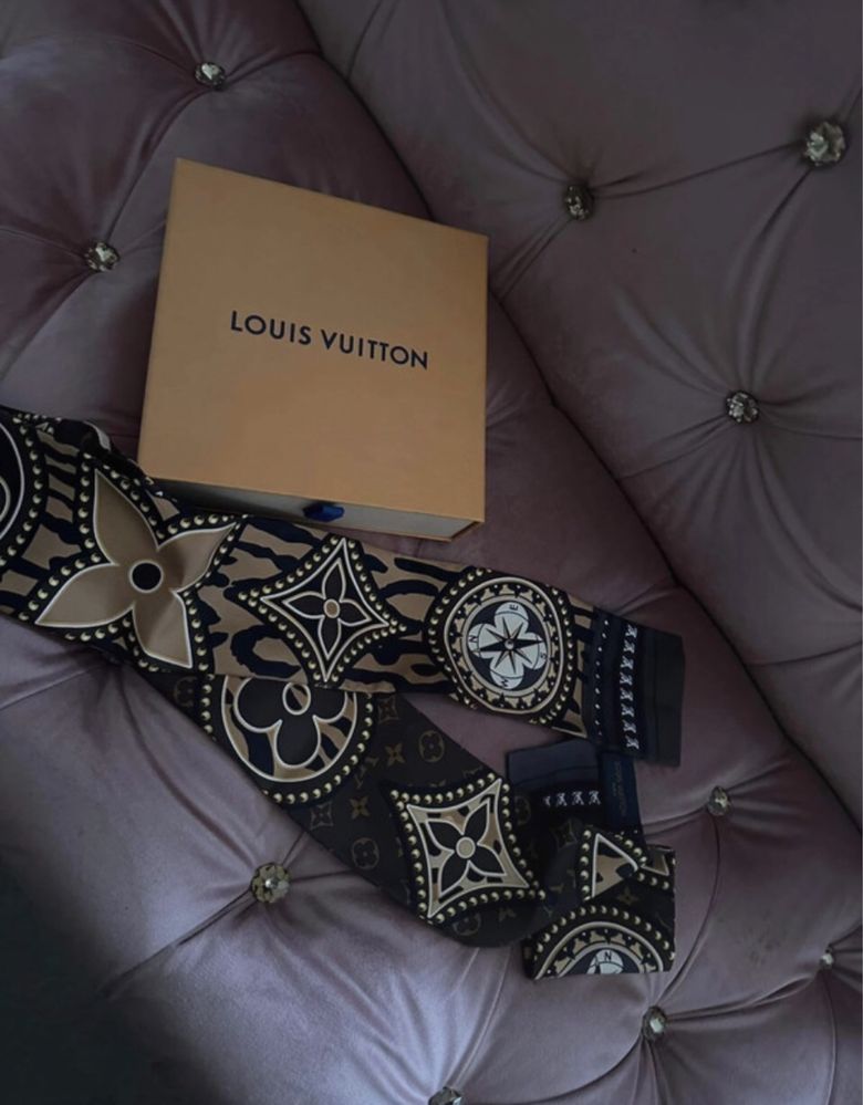 Louis Vuitton apaszka 100% jedwab wstążka jedwabna